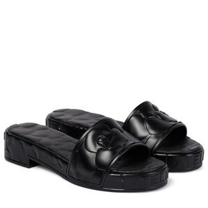 Valentino Garavani Atelier Rose Platform Slides poolside Black 42